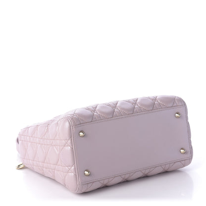 Christian Dior Pearly Lambskin Cannage Medium Lady Dior Lotus 4 of 10