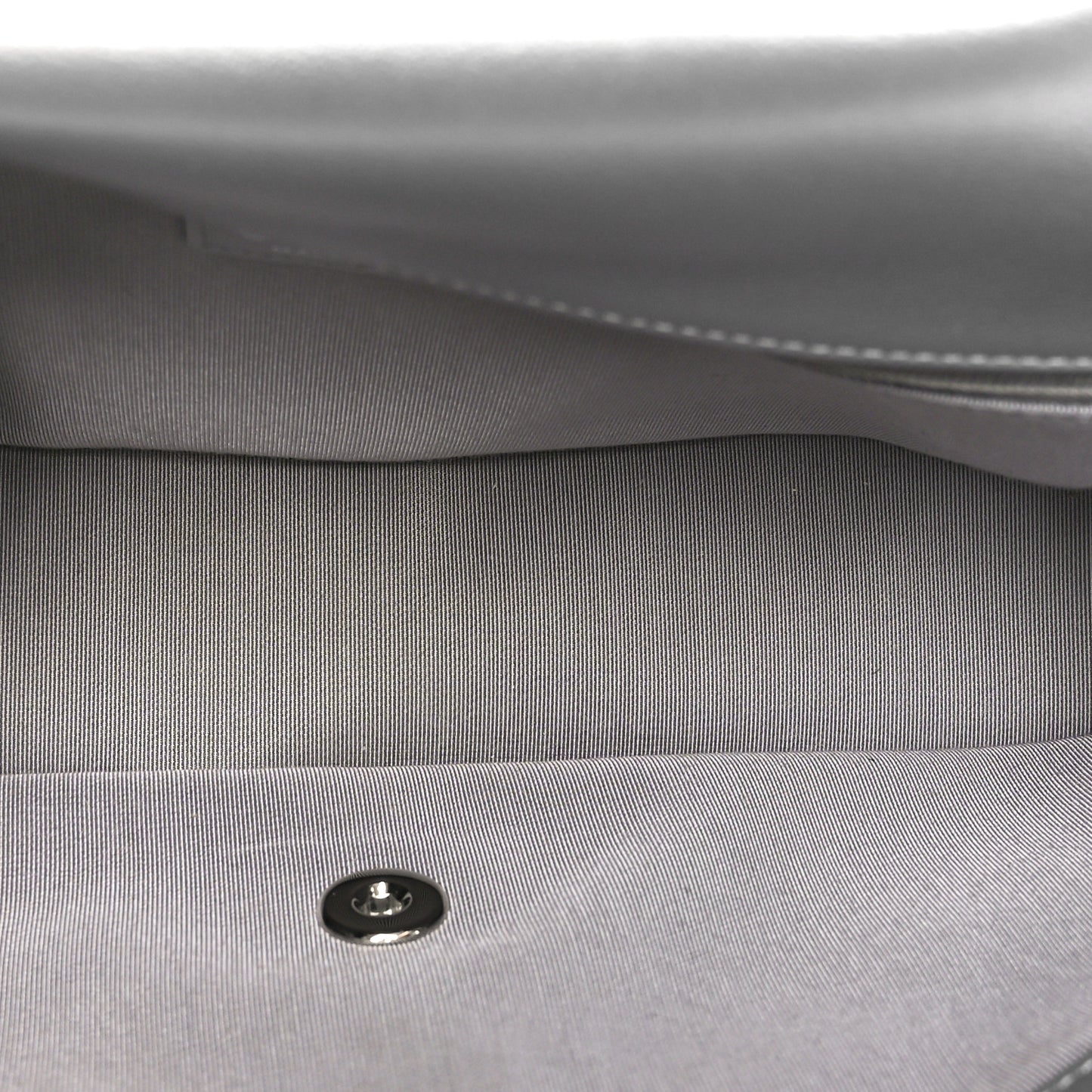 Metallic Lambskin Large Chain All Over Flap Silver