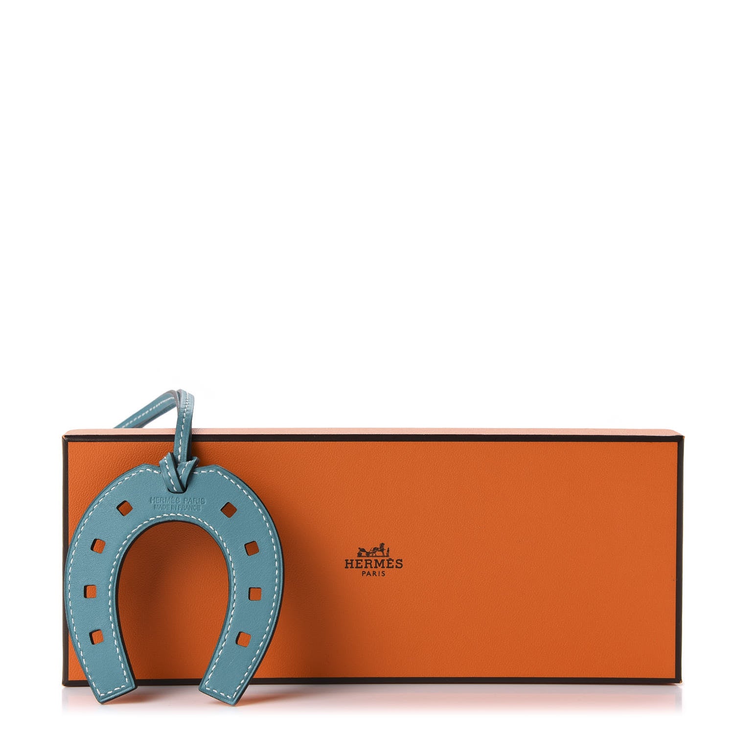 Hermes Swift Paddock Horseshoe Bag Charm Blue Jean 4 of 4