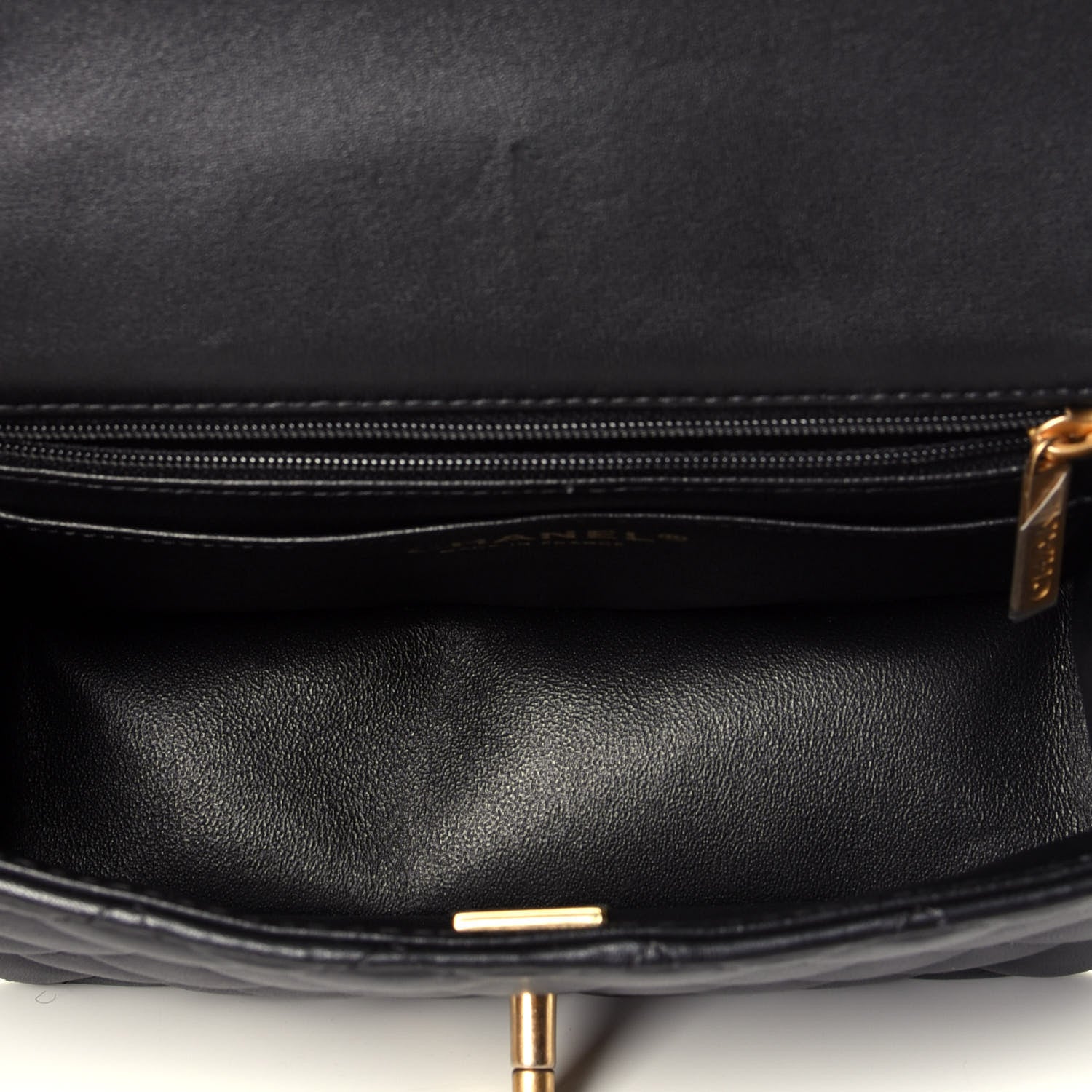 Chanel Lambskin Quilted Mini Top Handle Rectangular Flap Black 5 of 10