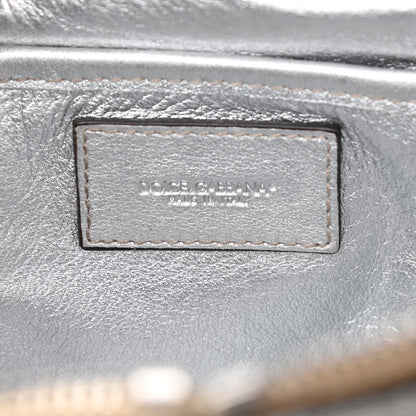 Dolce & Gabbana Distressed Calfskin Ruffled Miss Rouche Satchel White Silver 7 of 17