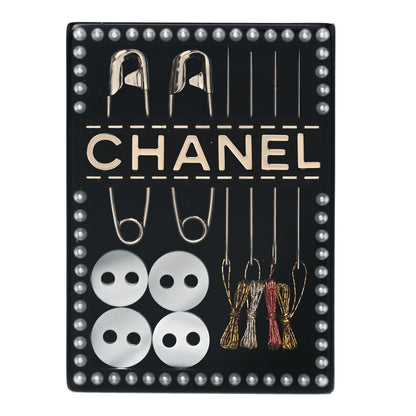 Chanel Lucite Sewing Kit Pin Brooch Black 1 of 7