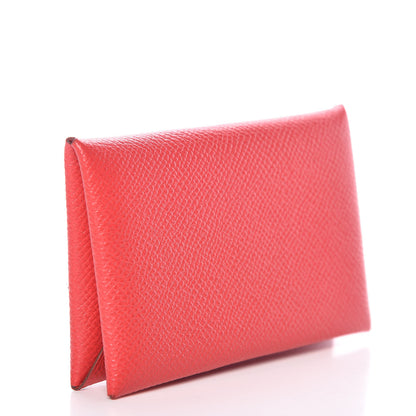 Hermes Epsom Calvi Card Case Rouge Casaque 3 of 11