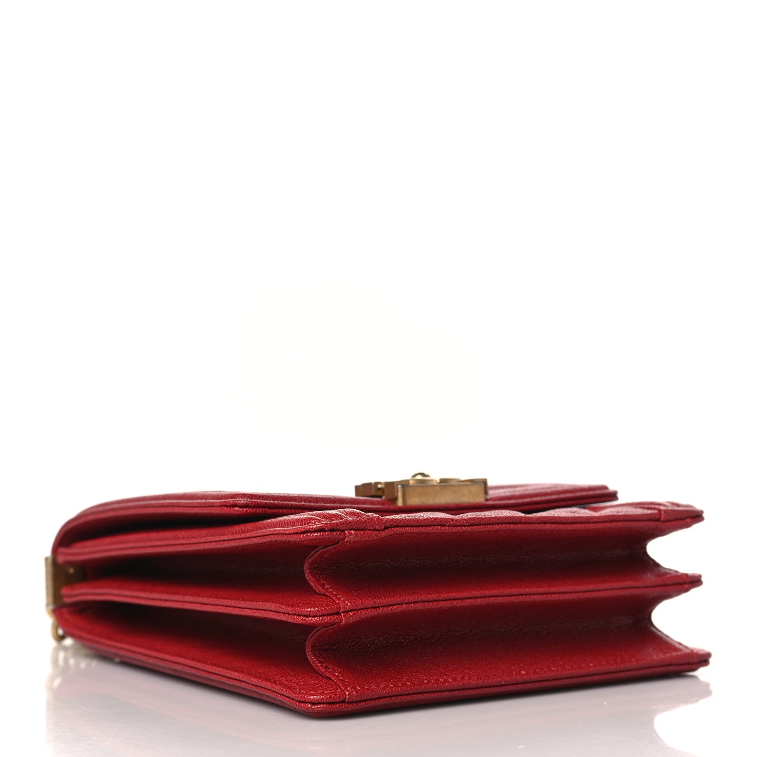 Chanel Caviar Quilted North South Boy Flap Red 4 of 9
