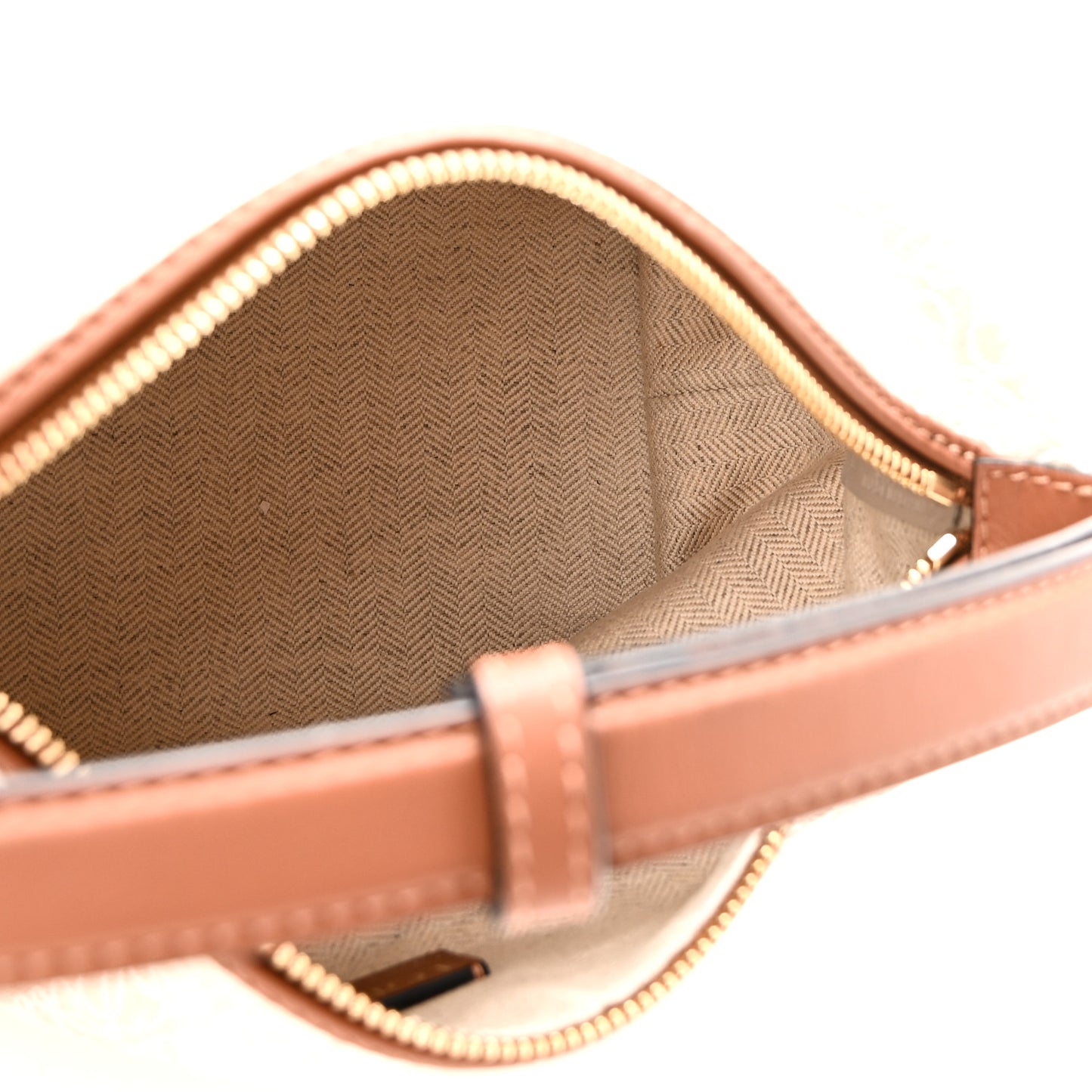 Jacquard Anagram Calfskin Small Cubi Bag Ecru Tan