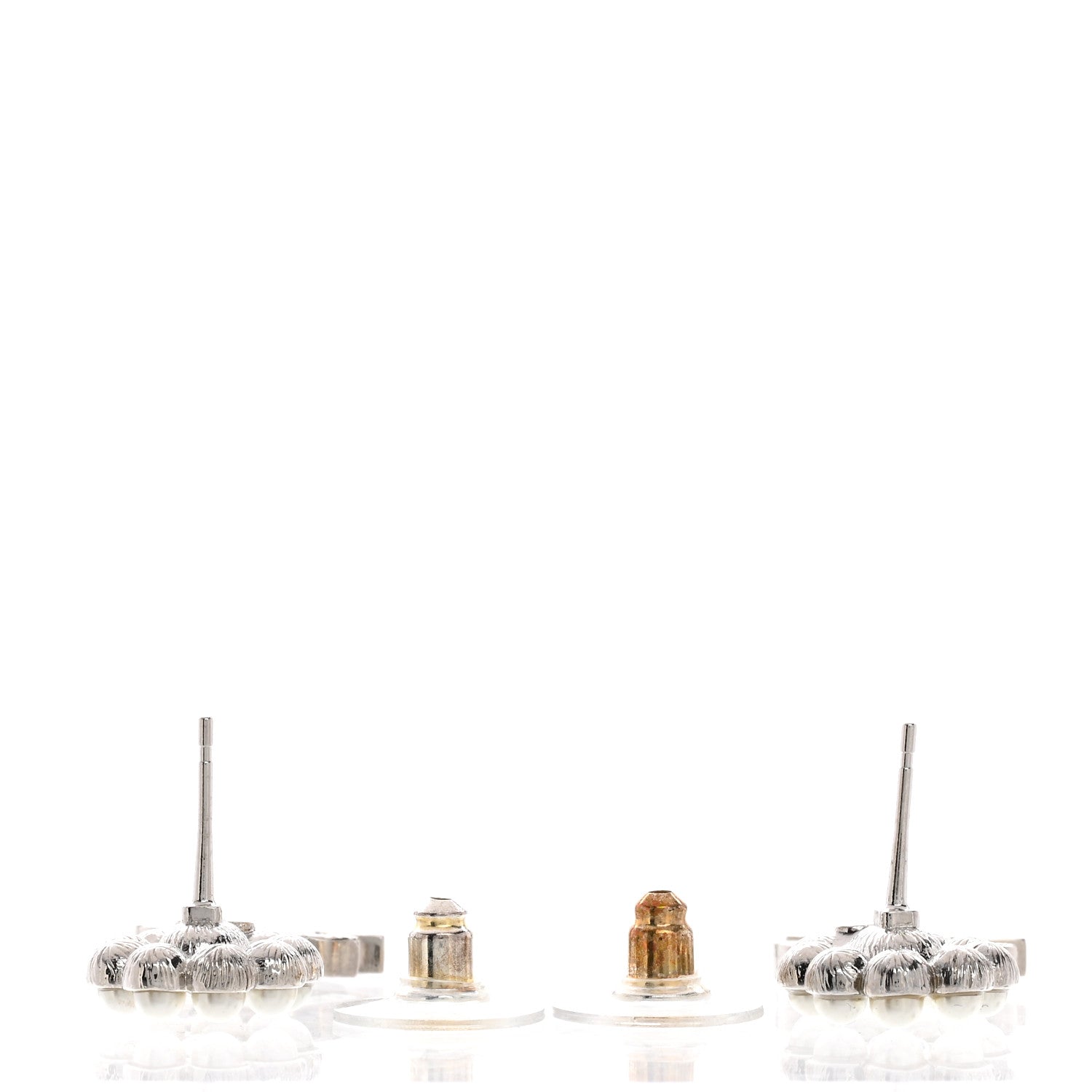 Chanel Crystal Pearl Coco Mark CC Drop Earrings Silver 4 of 5
