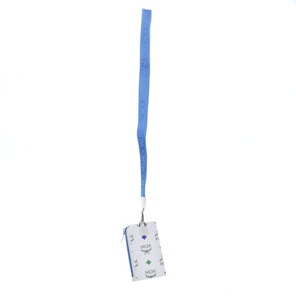 MCM Skyoptic Visetos Spectrum Diamond Mini Card Case Holder Lanyard White 3 of 6