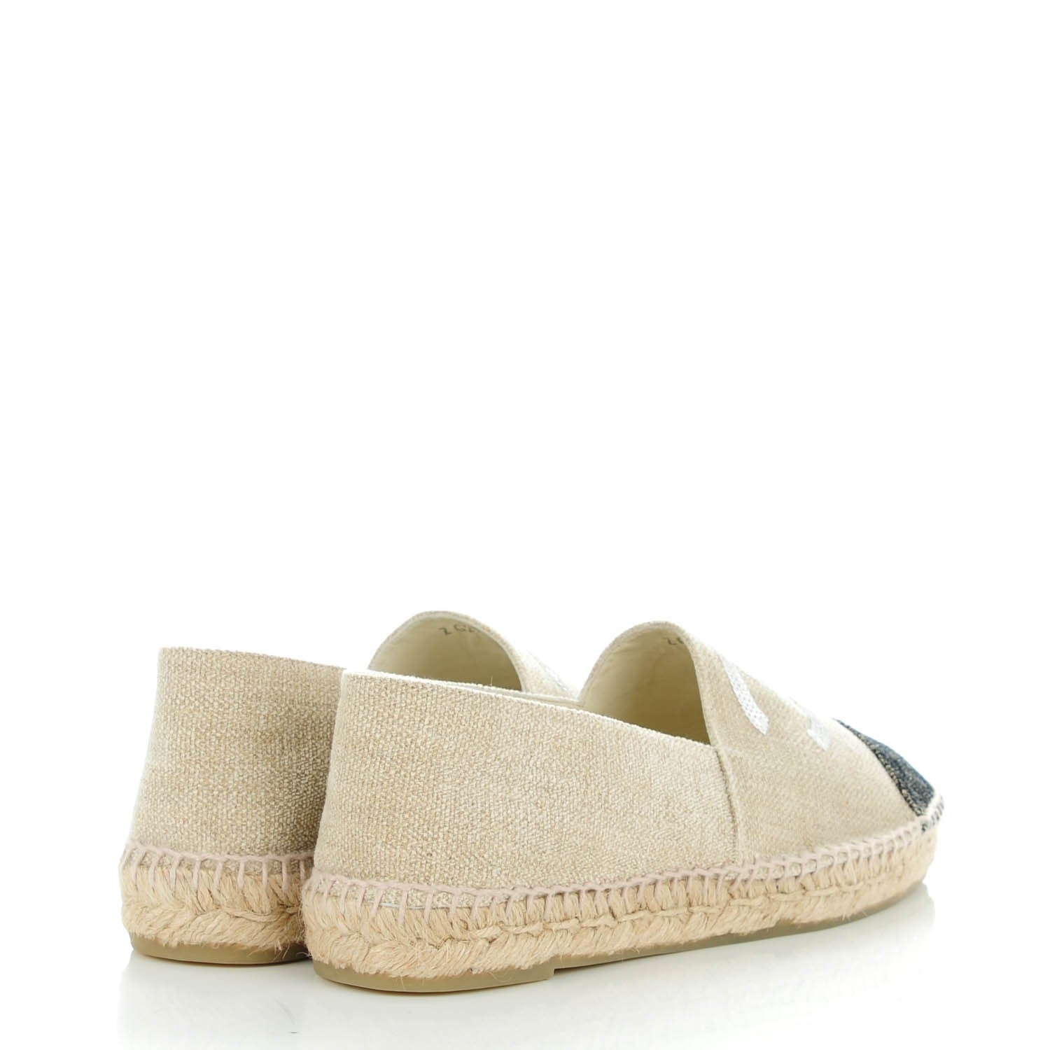 Chanel Toile Sequin CC Espadrilles 42 Beige Black 4 of 7