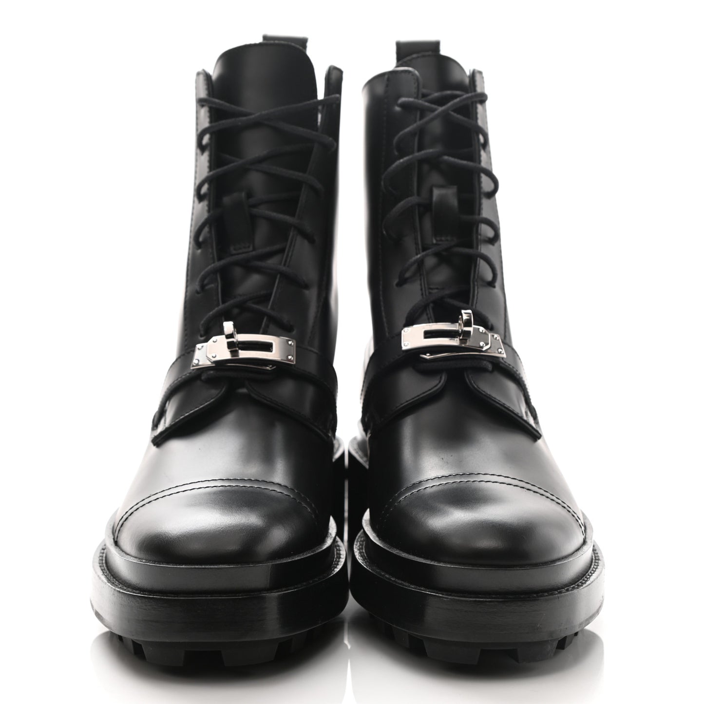 Glossed Calfskin Funk Ankle Boots 36 Black