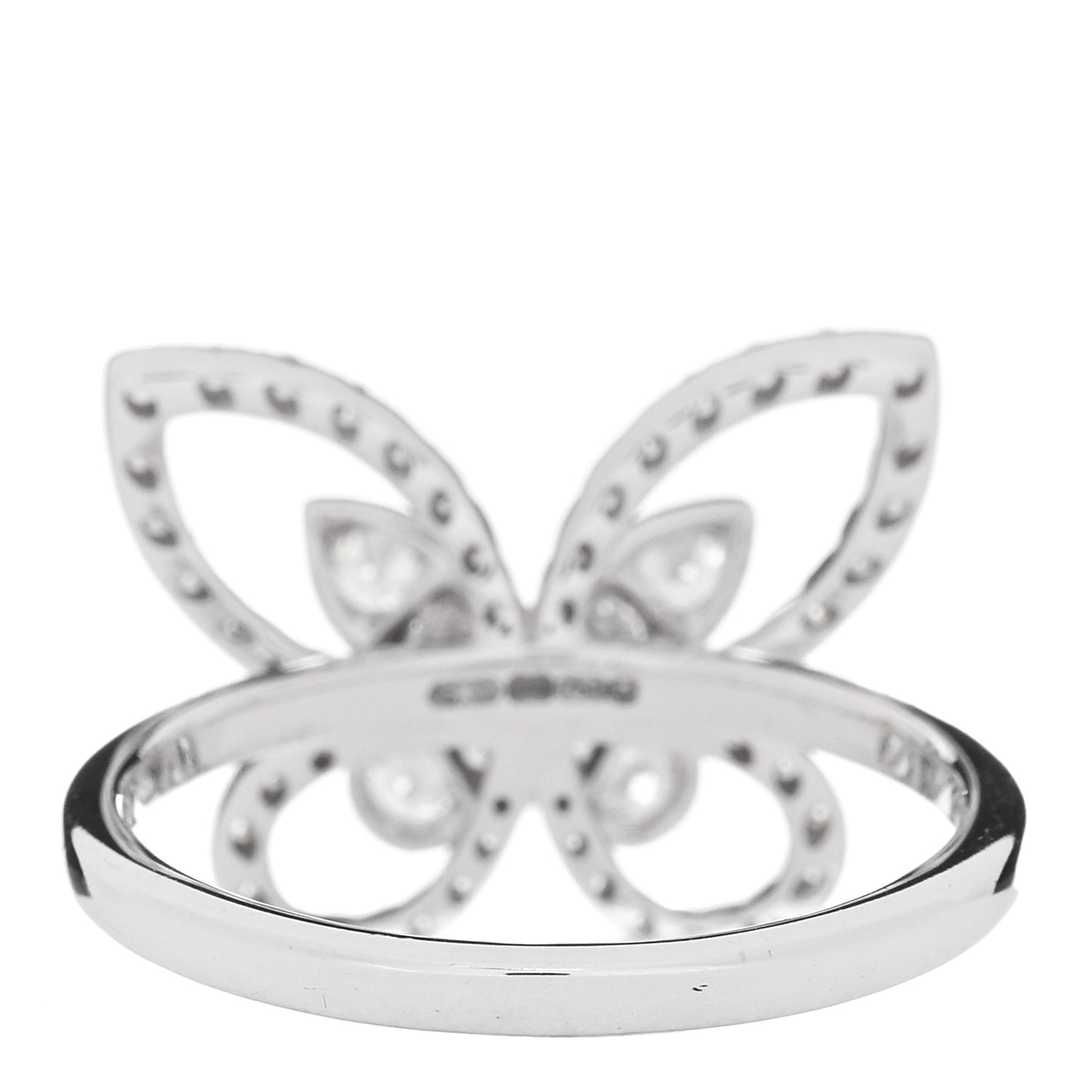 18K White Gold Diamond Butterfly Silhouette Ring 53 6.5