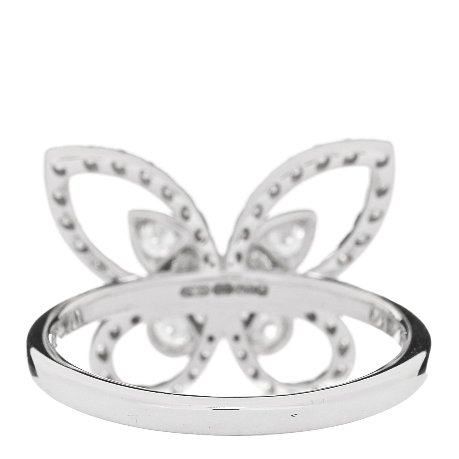 Graff 18K White Gold Diamond Butterfly Silhouette Ring 53 6.5 2 of 5