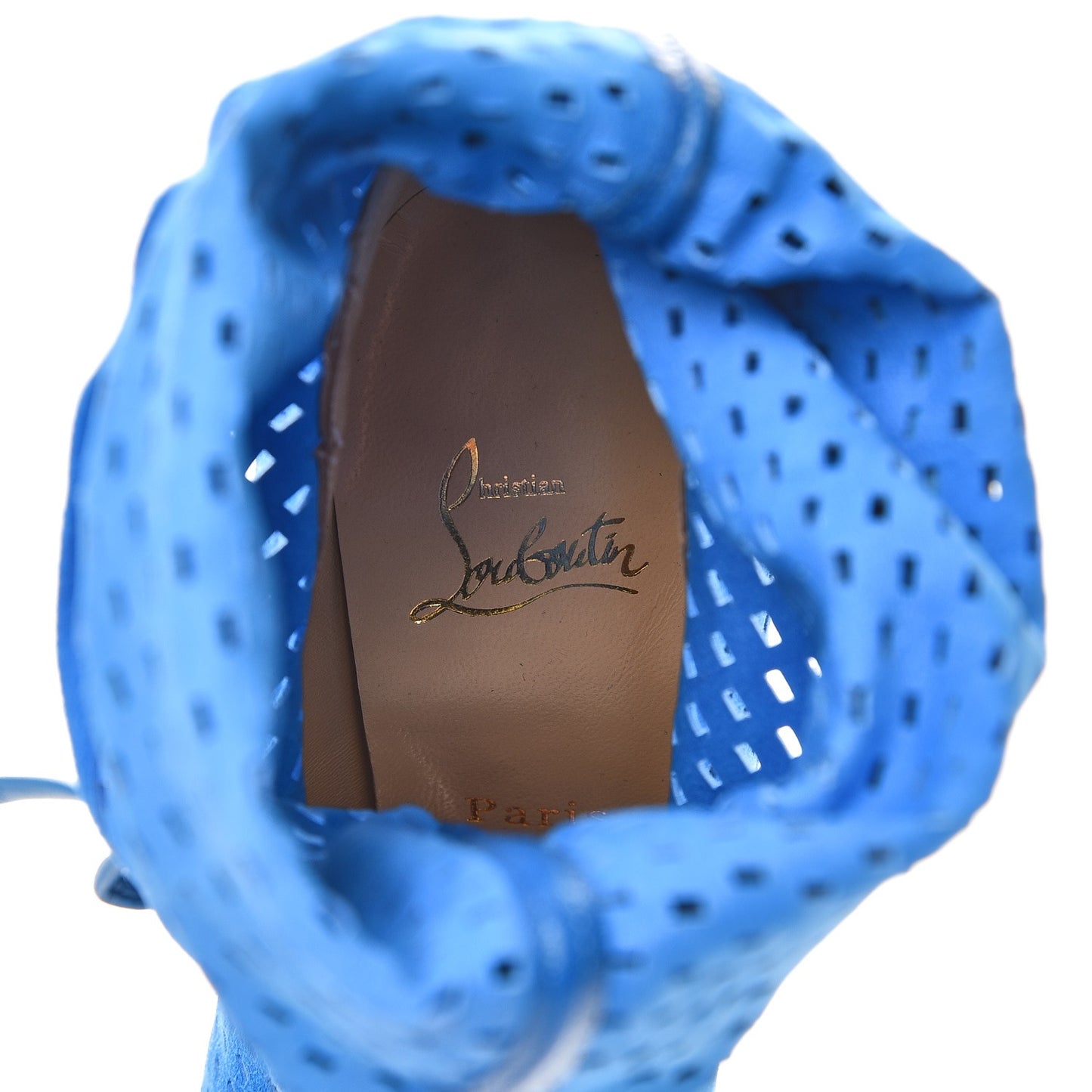 Perforated Nappa Suede Jennifer 120 Boots 36.5 Blue
