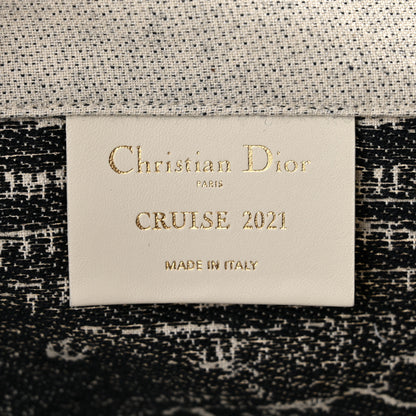 Christian Dior Canvas Print Cruise Tote Ivory Black 6 of 9