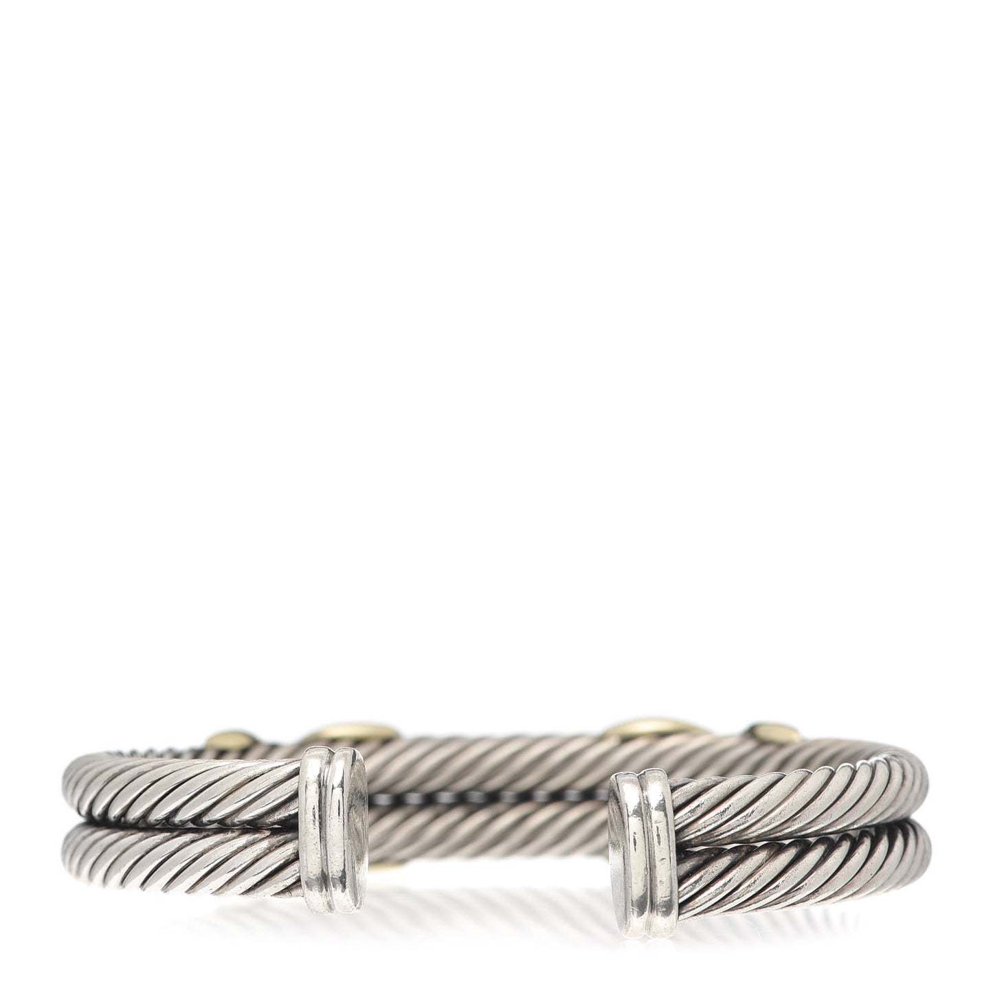 Sterling Silver 14K Yellow Gold 10mm Double X Bracelet