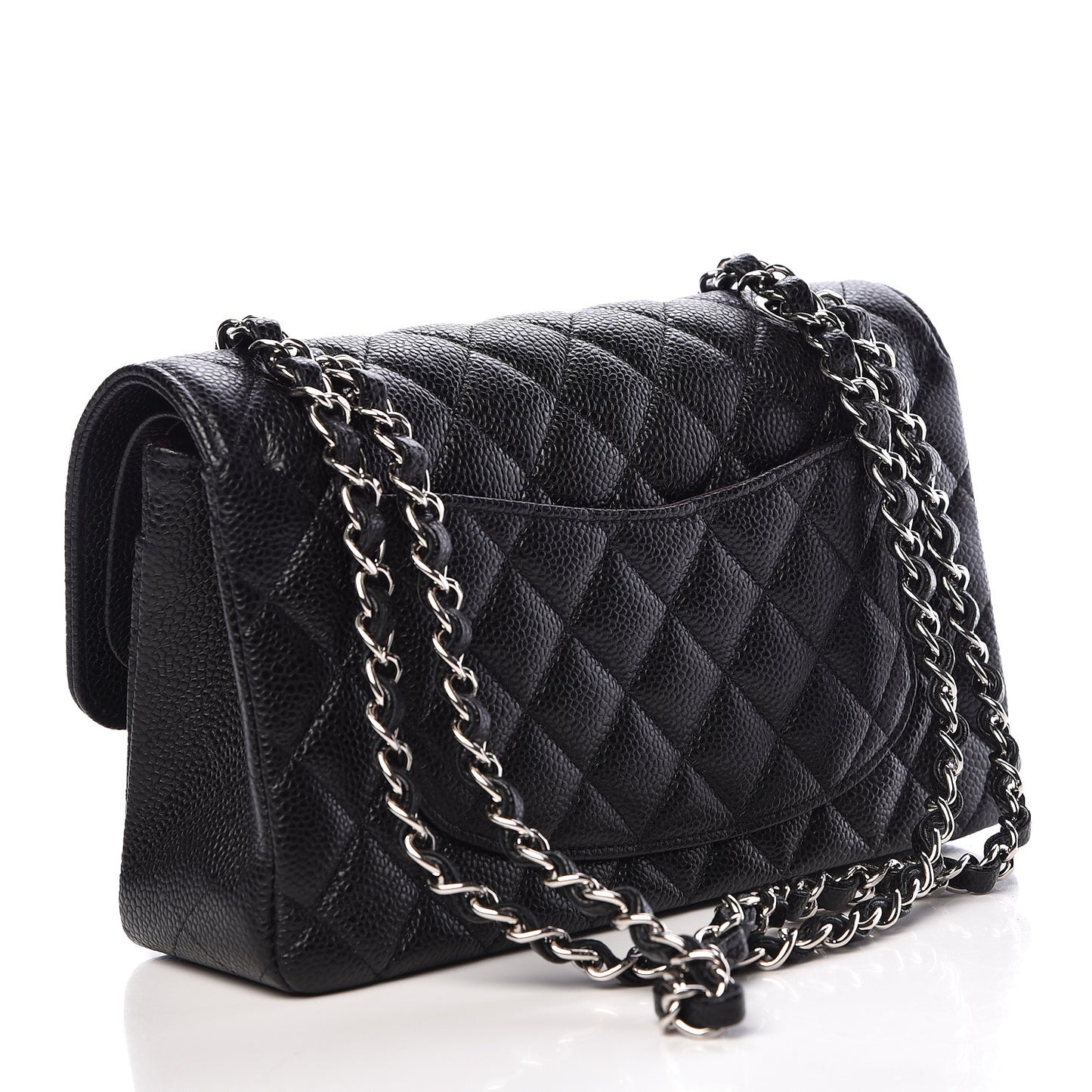 Caviar Quilted Small Double Flap Black