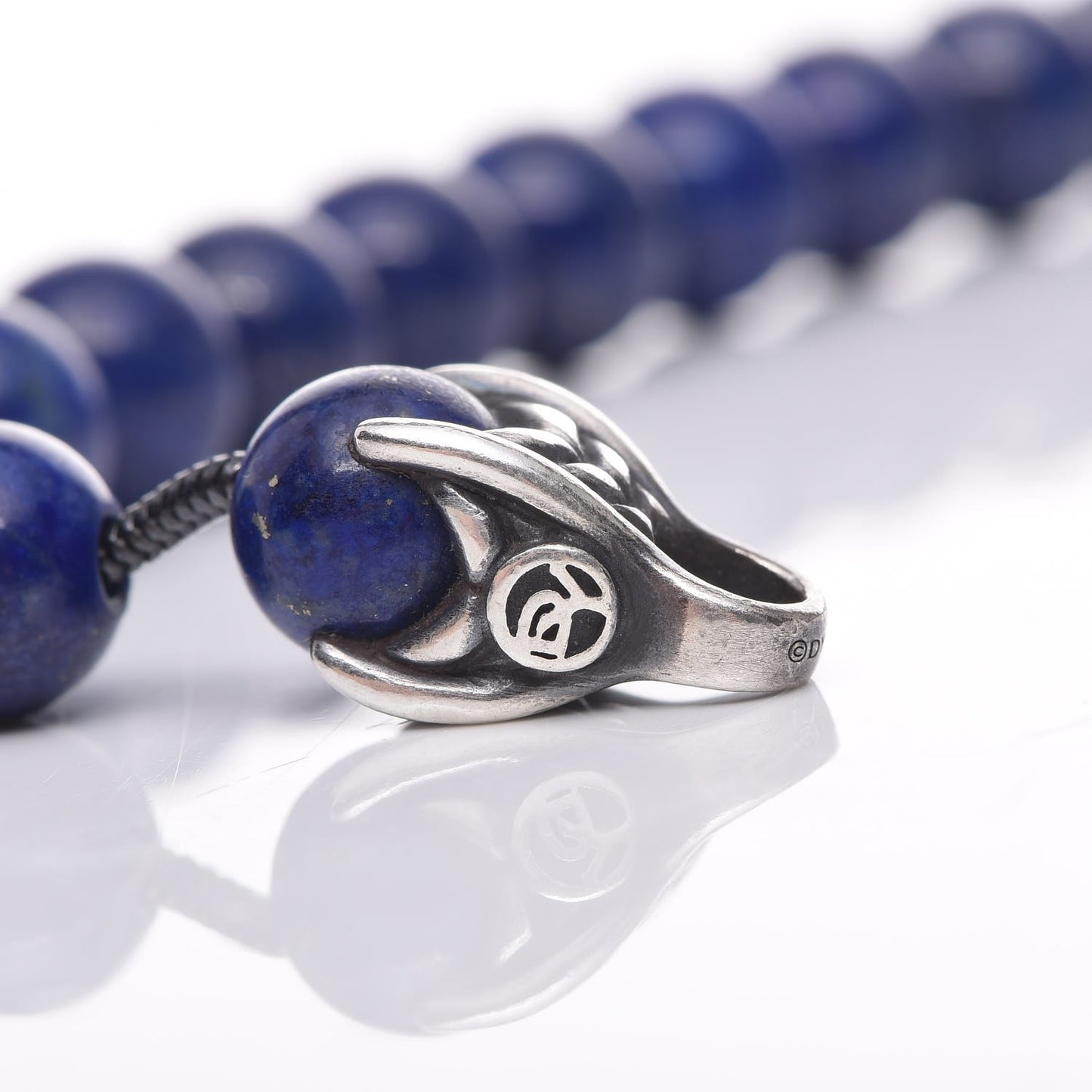 Sterling Silver Lapis Lazuli 8mm Spiritual Beads Bracelet