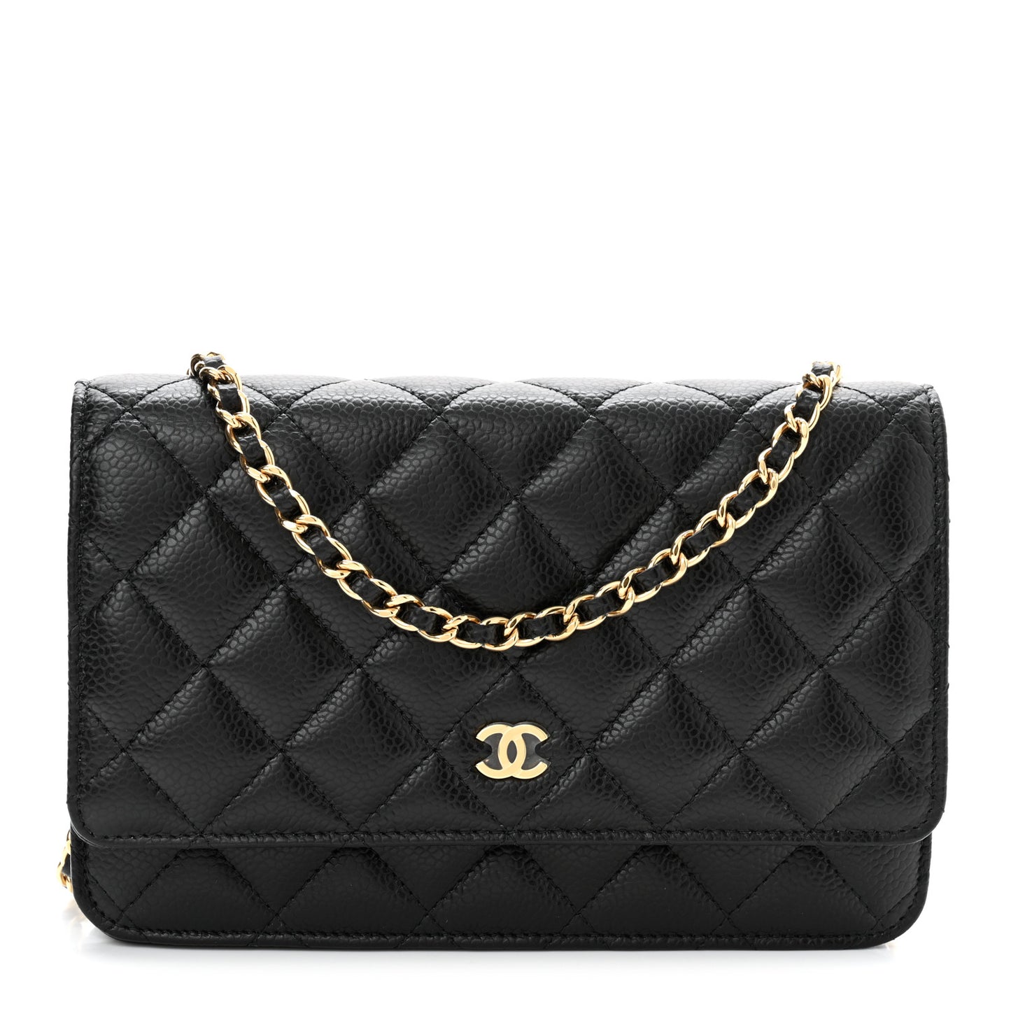 Caviar Quilted Wallet On Chain WOC Black