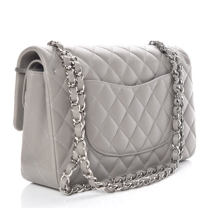 Chanel Lambskin Quilted Medium Double Flap Grey 4 of 21