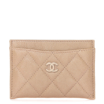 Chanel Iridescent Caviar Quilted Card Holder Beige 1 of 9