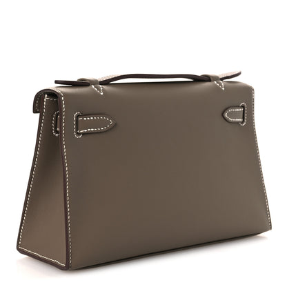 Hermes Swift Kelly Pochette Clutch Etoupe 3 of 12