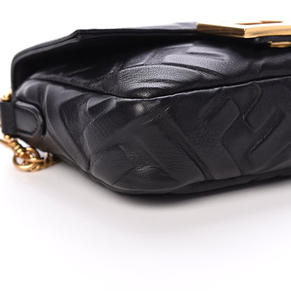 Fendi Nappa FF 1974 Embossed Mini Baguette Black 8 of 9
