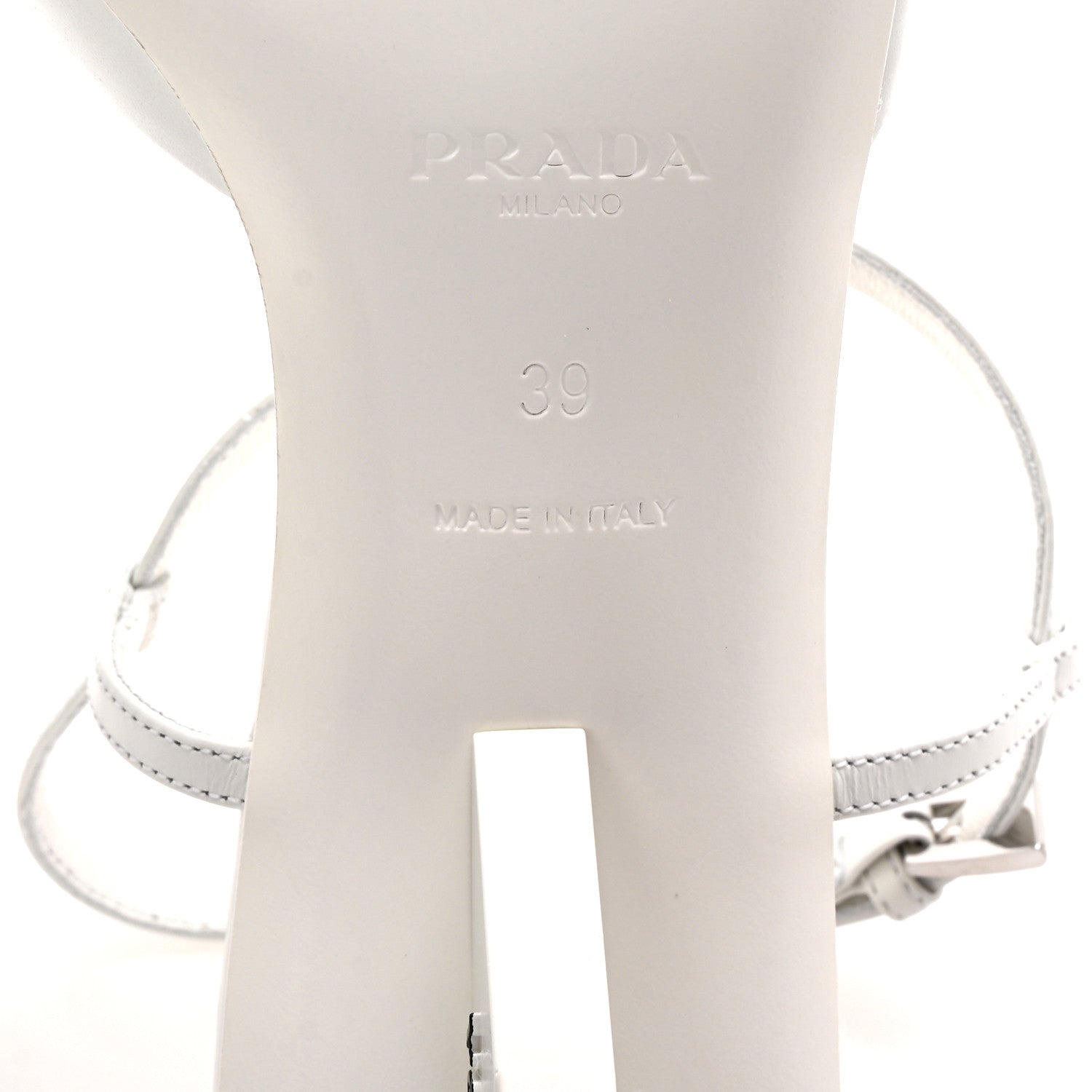 Prada Calfskin T Strap Slingback Pumps 39 White 7 of 9