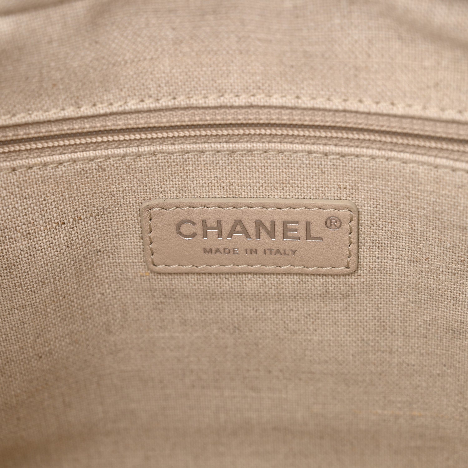 Chanel Canvas Deauville Small Bowling Bag Beige 6 of 13