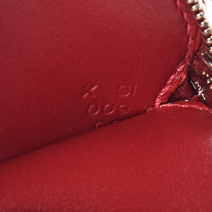 Hermes Tadelakt Tutti Frutti Pomme Coin Purse Wristlet Rouge Vif 4 of 5