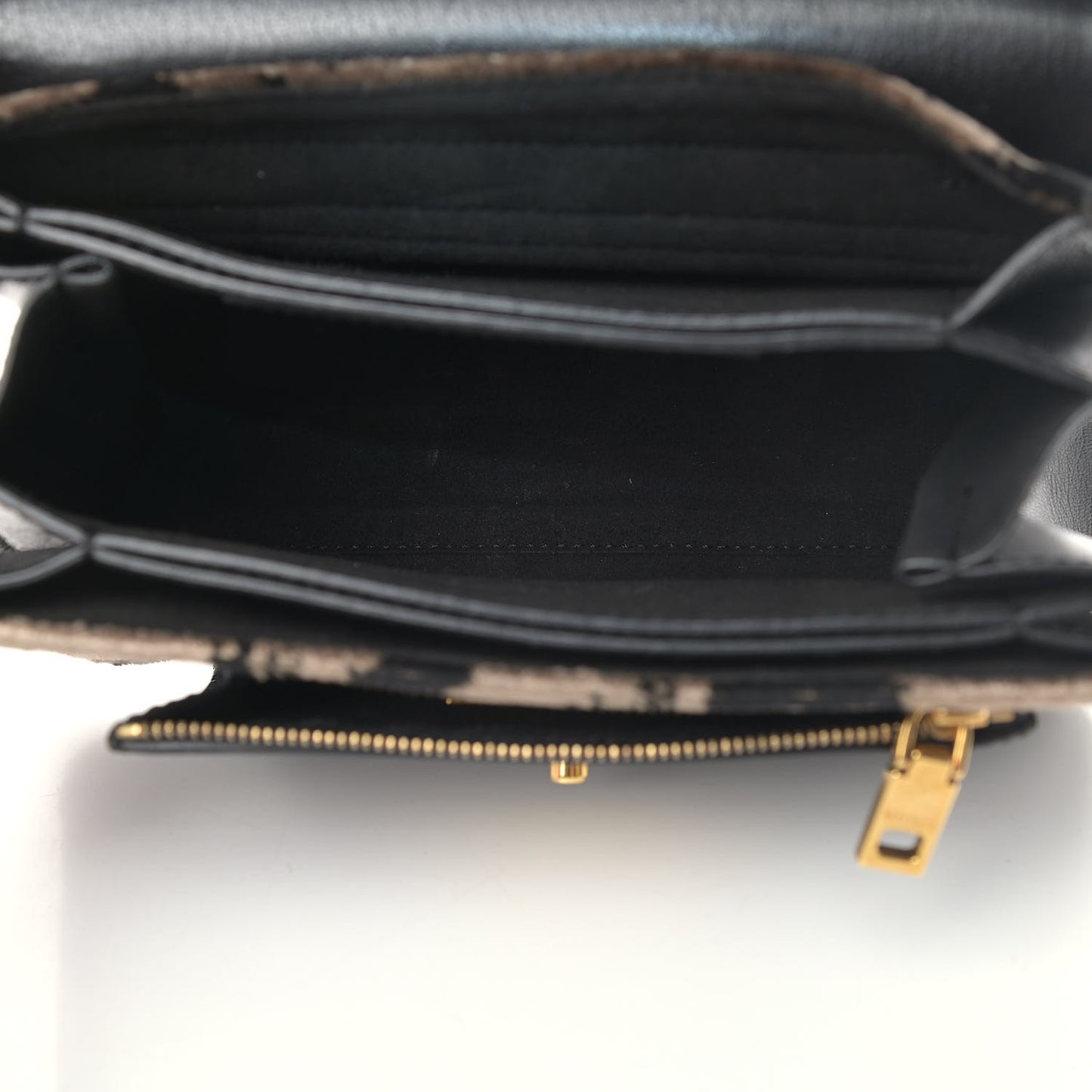 Velvet Leopard Print Small GV3 Shoulder Bag Black