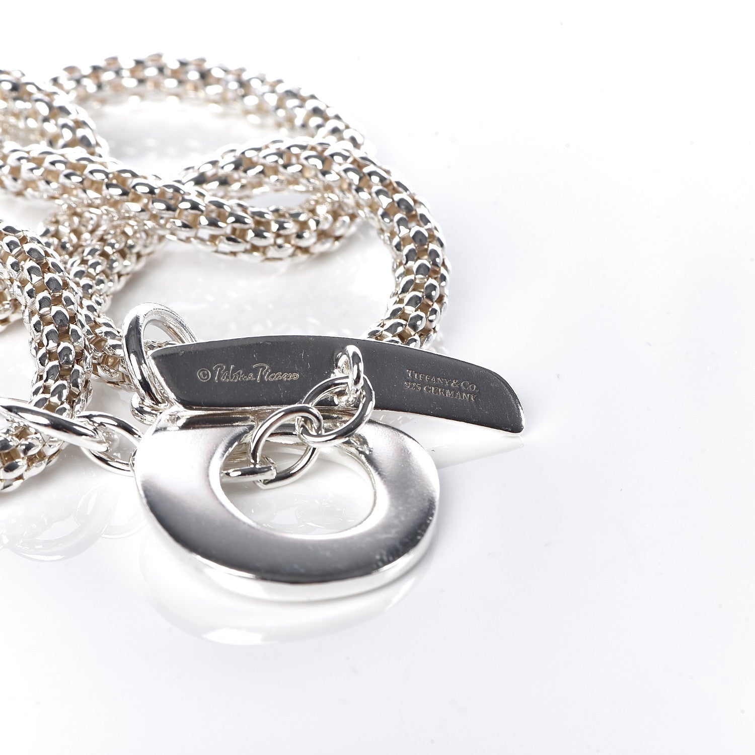 Tiffany Sterling Silver Paloma Picasso Textured Link Toggle Bracelet 4 of 4