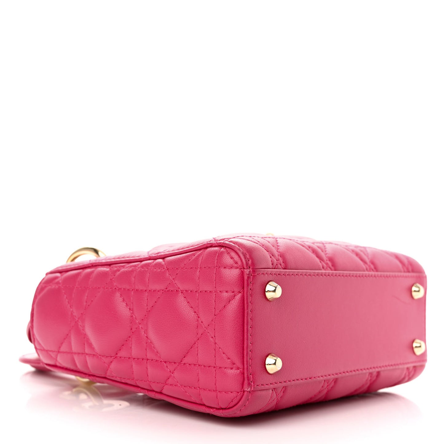 Lambskin Cannage Mini Lady Dior Fuchsia