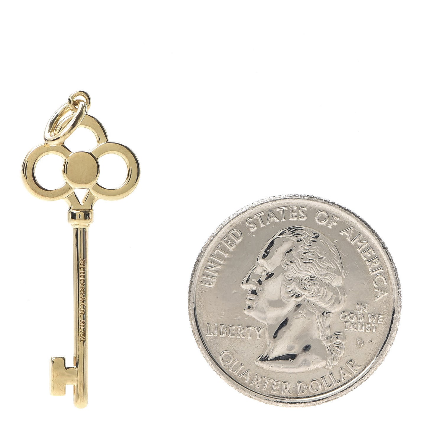 18K Yellow Gold Diamond Crown Key Pendant