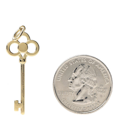 Tiffany 18K Yellow Gold Diamond Crown Key Pendant 2 of 4