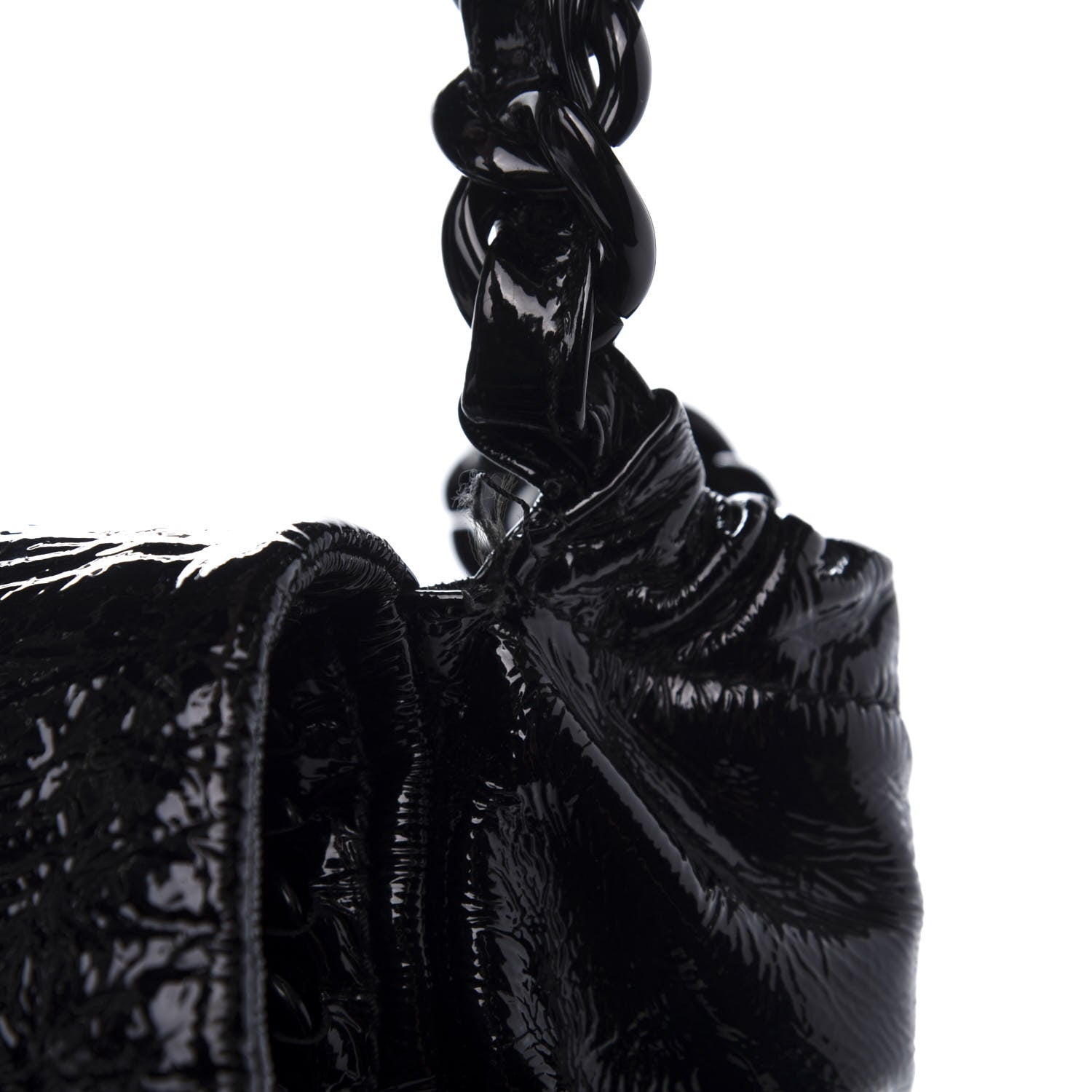 Chanel Crinkled Patent Modern Chain Flap Black 13 of 20