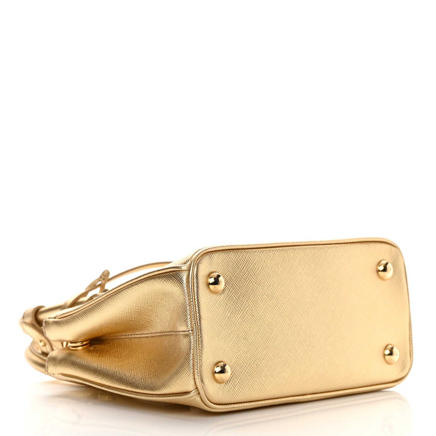Saffiano Lux Mini Galleria Double Zip Tote Platino