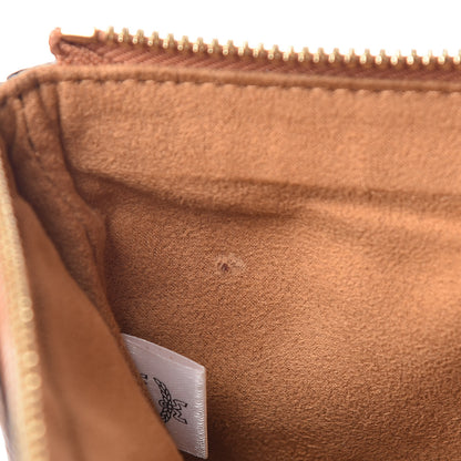 MCM Visetos Liz Shopper Tote Pouch Cognac 7 of 10