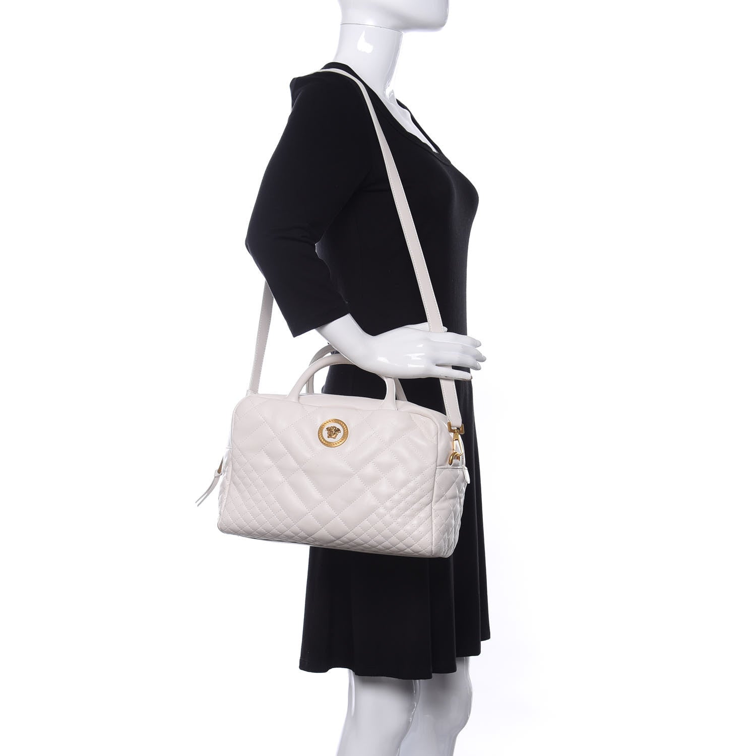 Versace Nappa Quilted Icon Bowler White 2 of 9