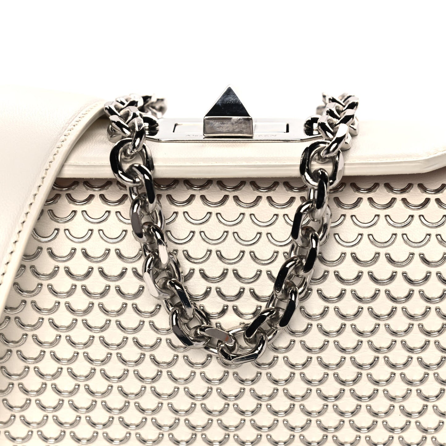 Calfskin Box Shoulder Bag 16 Cream