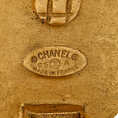 Chanel Metal CC Round Clip On Earrings Gold 4 of 4