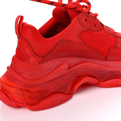 Balenciaga Fabric Mesh Clear Sole Womens Triple S Sneakers 37 Rouge Vif 17 of 17