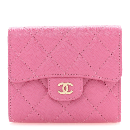 Chanel Caviar Quilted Compact Flap Wallet Pink 1 of 10