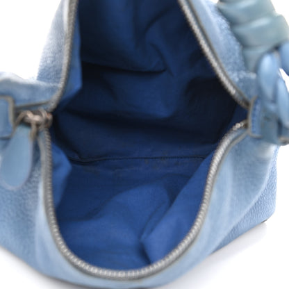 Bottega Veneta Cervo Deerskin Braided Shoulder Bag Blue 5 of 14