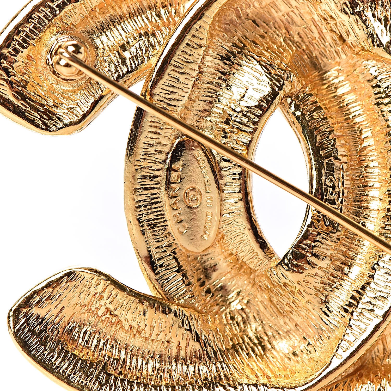 Chanel Quilted CC Brooch Gold 4 of 5