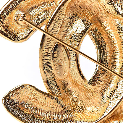 Chanel Quilted CC Brooch Gold 4 of 5