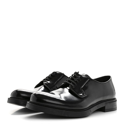 Prada Spazzolato Mens Derby Loafers 8 Black 4 of 9