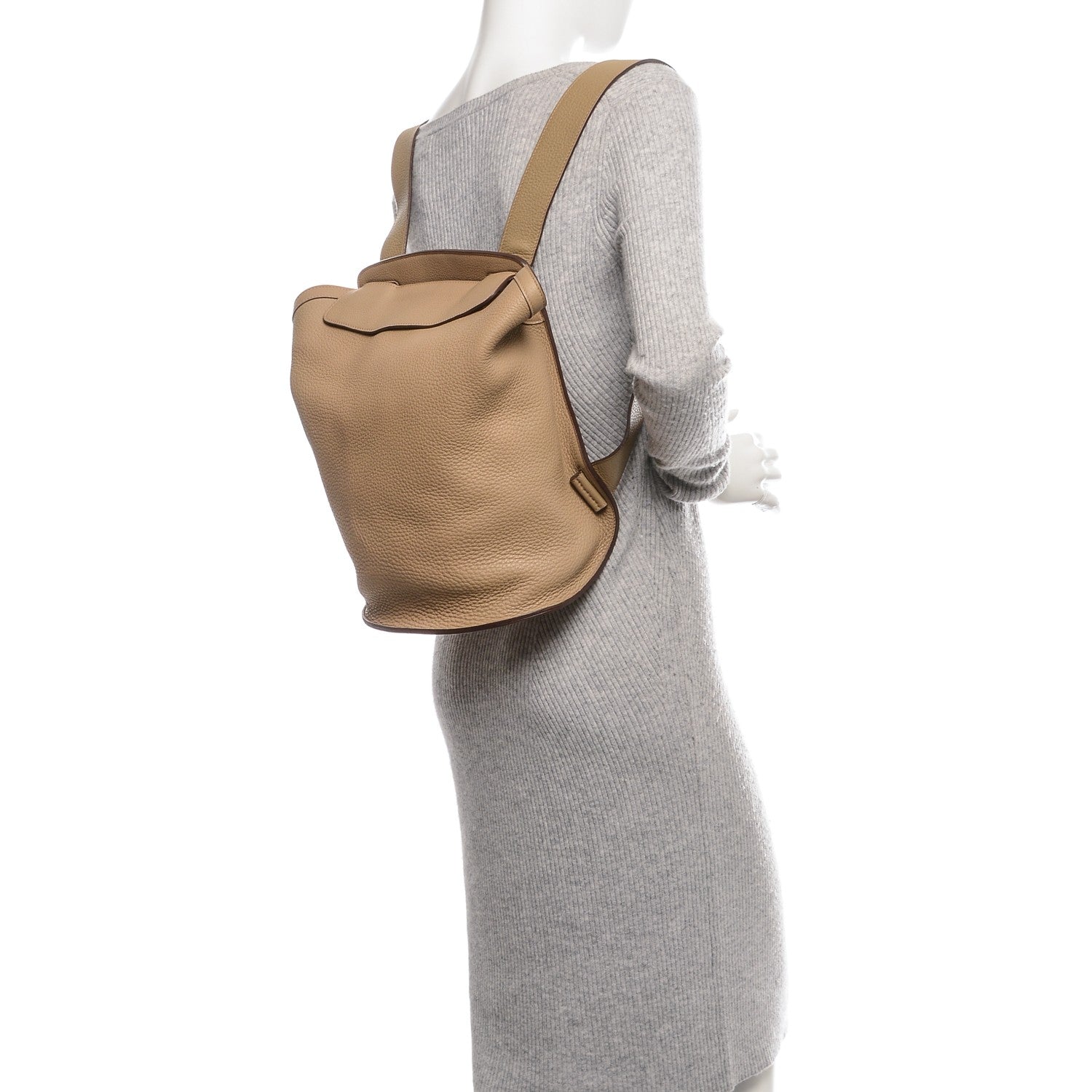 Hermes Clemence Sherpa Backpack Tabac Camel 2 of 7