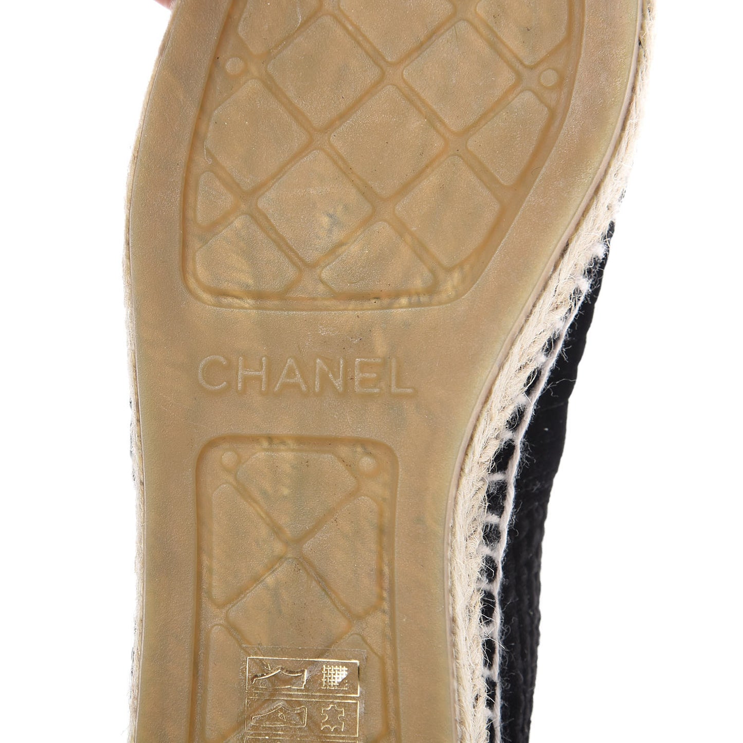 Velvet Grosgrain CC Espadrilles 35 Black