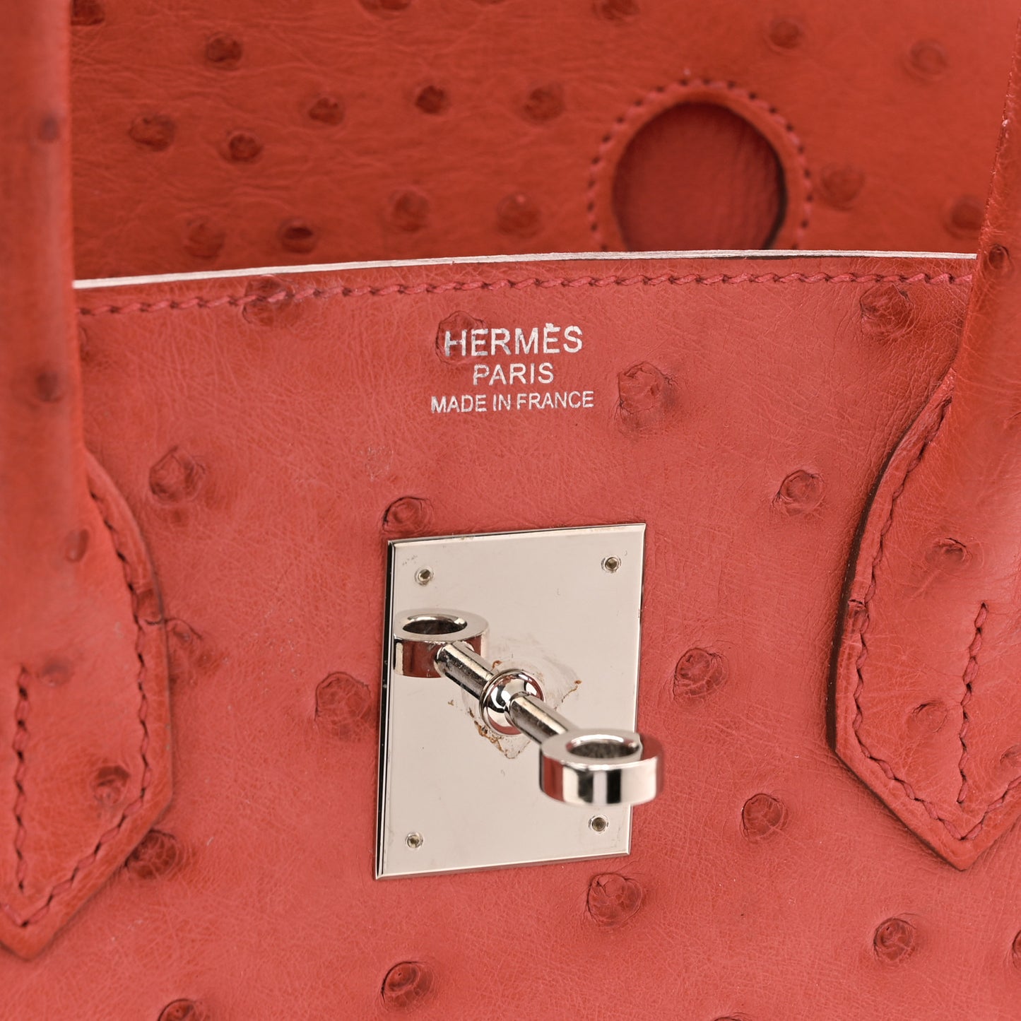 Ostrich Birkin 30 Bougainvillea