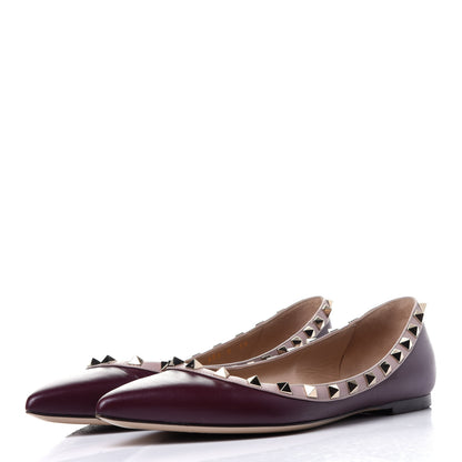 Valentino Garavani Nappa Rockstud Ballerina Flats 39 Rubin Poudre 3 of 9