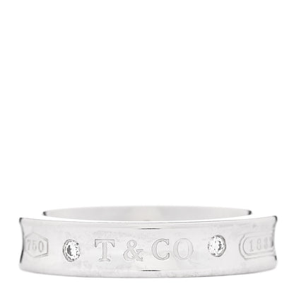 Tiffany 18K White Gold Diamond Narrow 1837 Ring 48 4.5 1 of 4